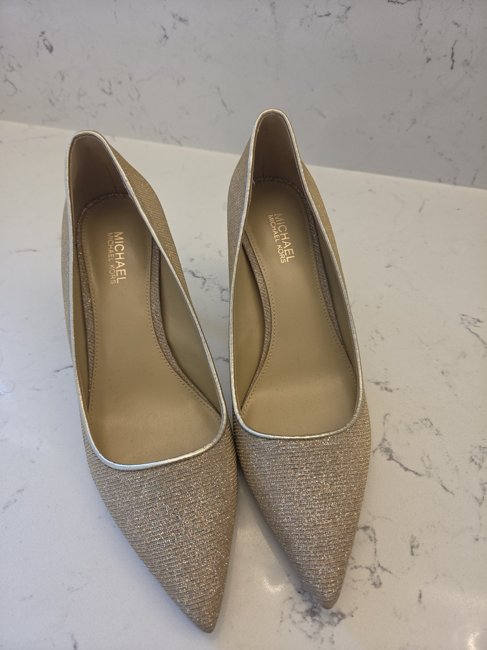 Michael Kors Champagne Pointed-Toe Pumps
